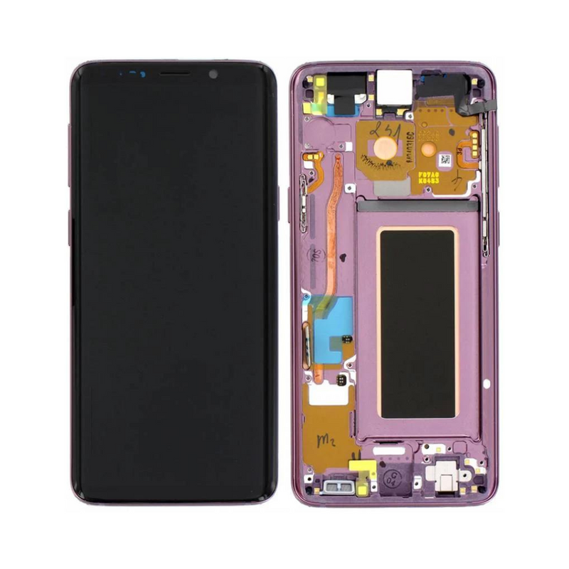 Samsung Galaxy S9 - Original Pulled OLED Assembly with frame Cosmic Lilac Purple - (B Grade)