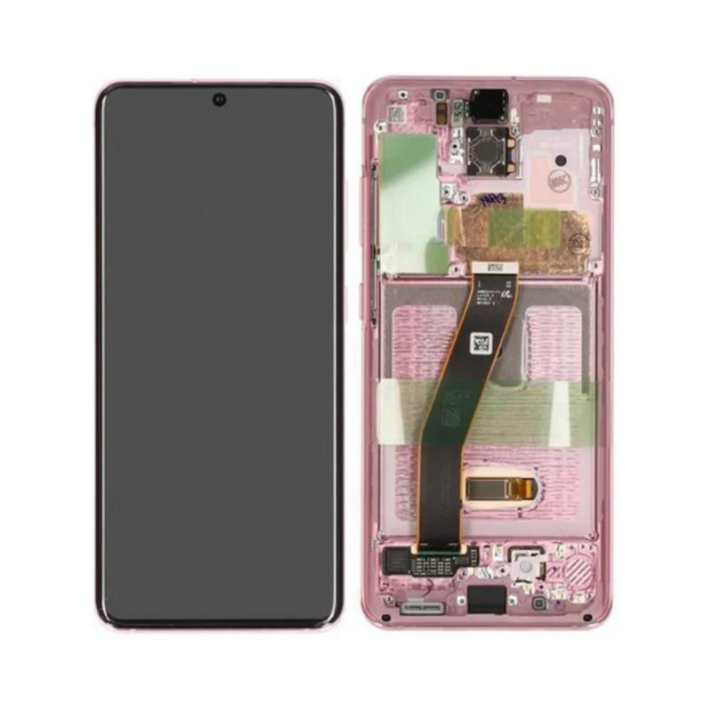 Samsung Galaxy S20 5G - OLED Assembly with Frame (Compatible with all carriers) Cloud Pink (Glass Change)