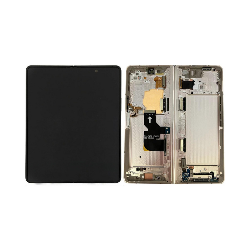 Samsung Galaxy Z Fold 4 - Original Pulled Inner OLED Assembly with frame Gold - (A Grade)