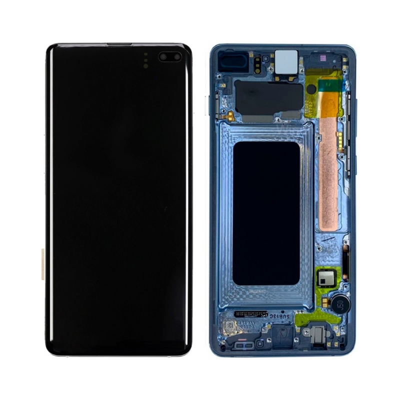 Samsung Galaxy S10 Plus - OLED Assembly with Frame (Compatible with all carriers) Prism Blue (Glass Change)