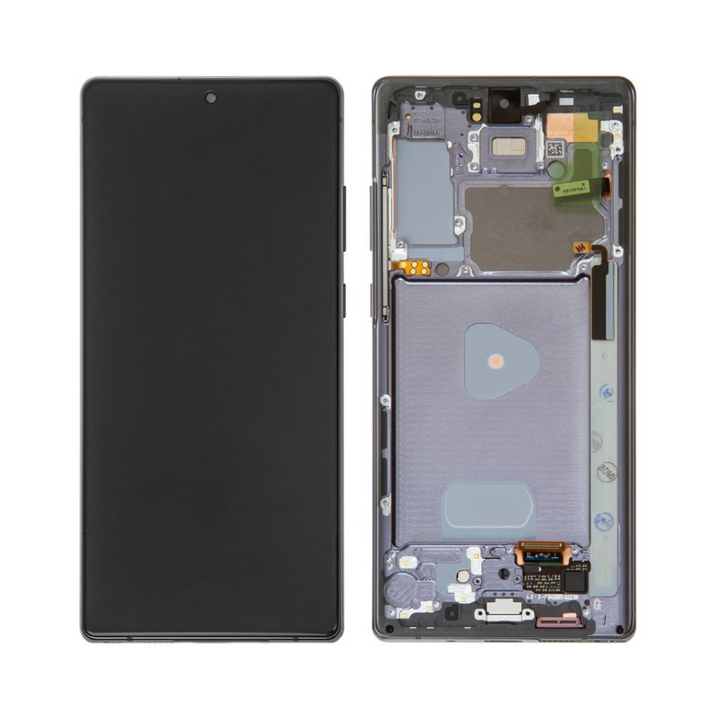 Samsung Galaxy Note 20 5G - OLED Assembly with frame Mystic Grey (Glass Change)