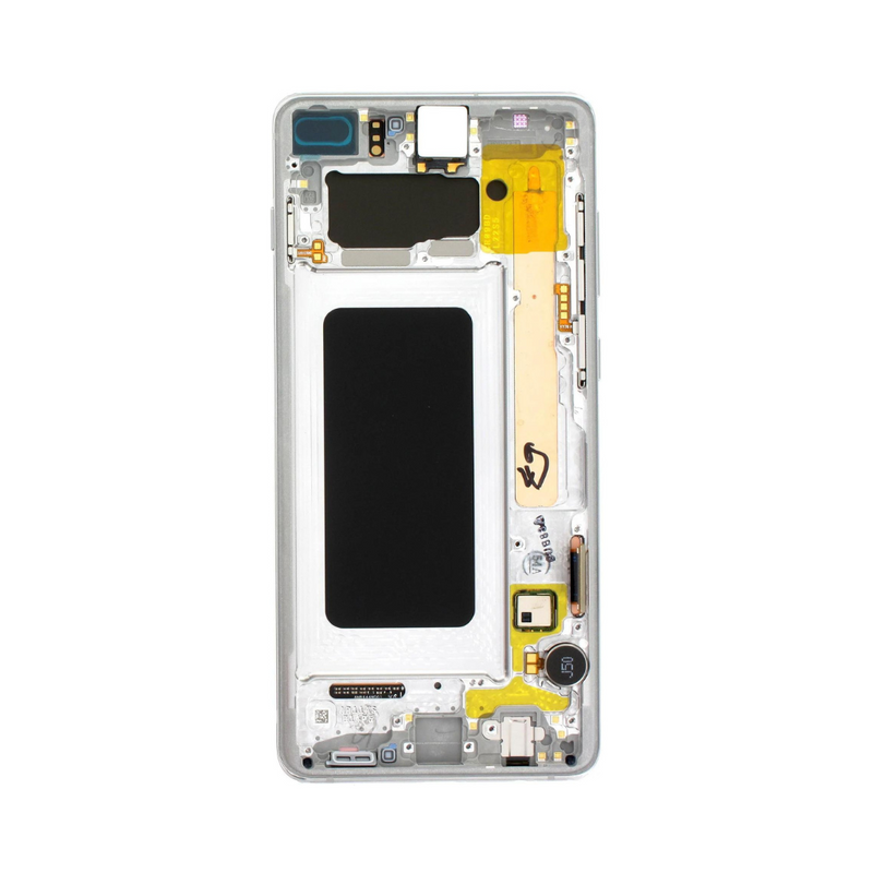 Samsung Galaxy S10 Plus - OLED Assembly with Frame (Compatible with all carriers) Prism White (Glass Change)