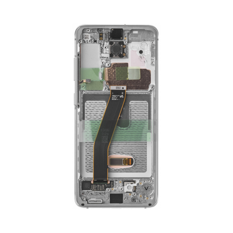 Samsung Galaxy S20 5G - OLED Assembly with Frame (Compatible with all carriers) Cloud White (Glass Change)