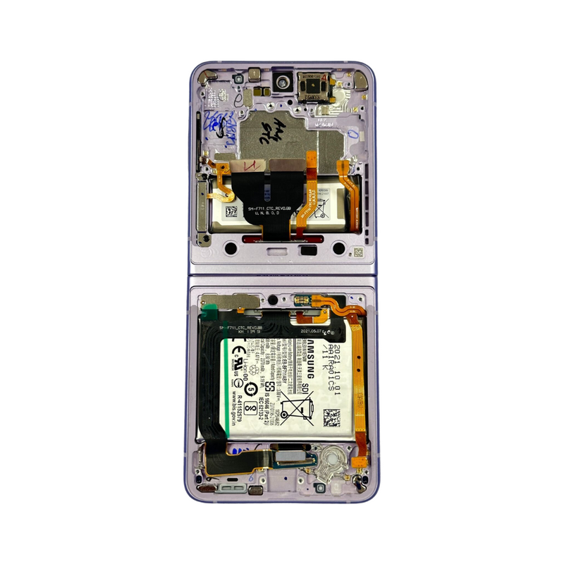 Samsung Galaxy Z Flip 3 - Original Pulled OLED Assembly with frame - Lavender (A Grade)