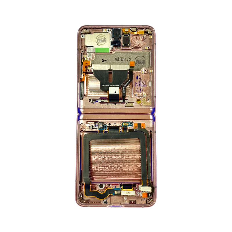 Samsung Galaxy Z Flip 5G - OLED Assembly with Frame - Compatible with all carriers - Mystic Bronze (Service Pack)