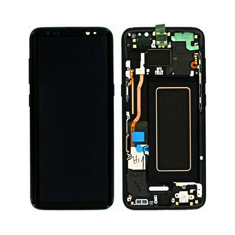 Samsung Galaxy S8 - Original Pulled OLED Assembly with frame Black - (HEAVY BURN)