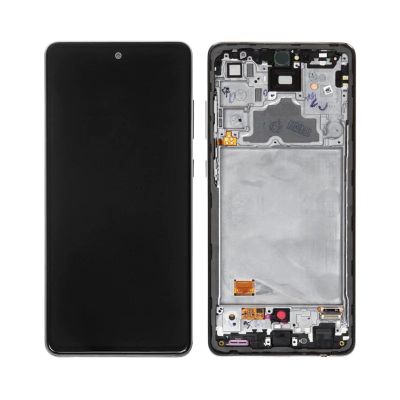 Samsung Galaxy A72 - OLED Screen Assembly with Frame Black (Service Pack)