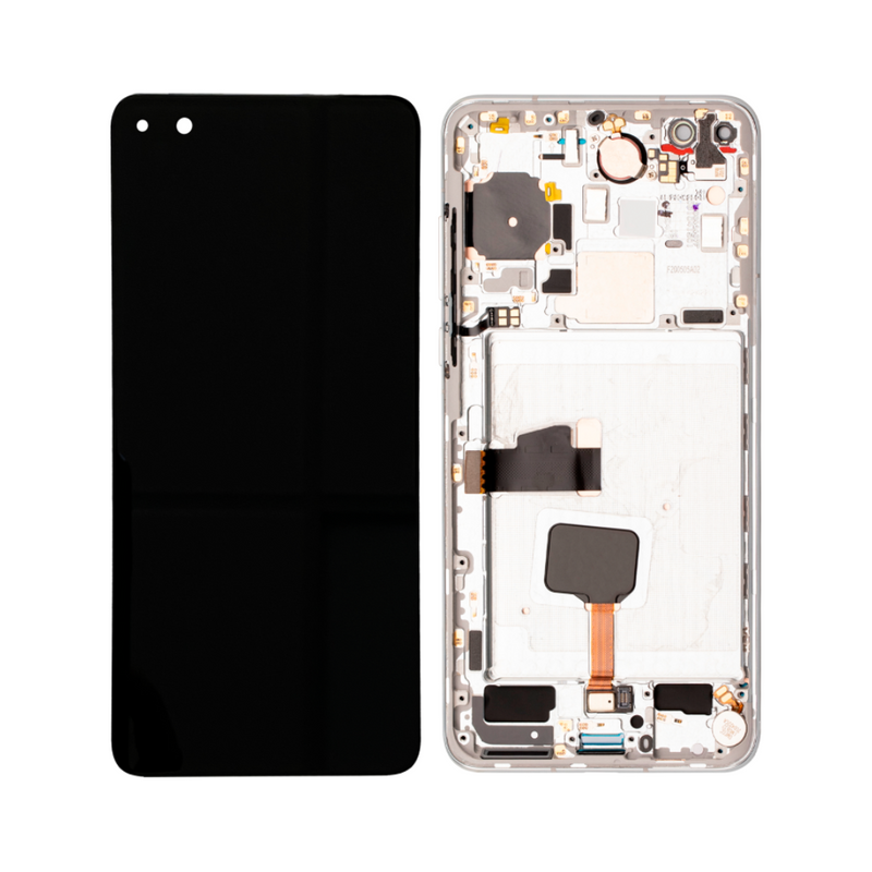Huawei P40 LCD Assembly - Original with Frame (White)
