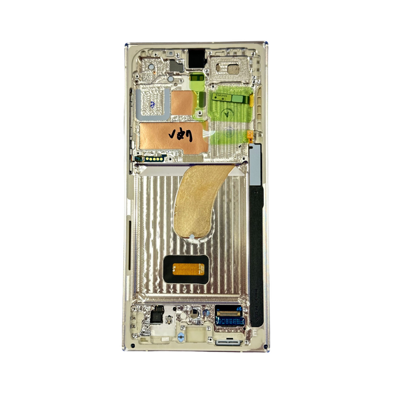 Samsung Galaxy S23 Ultra 5G - OLED Assembly with frame (Glass Change) - Cream