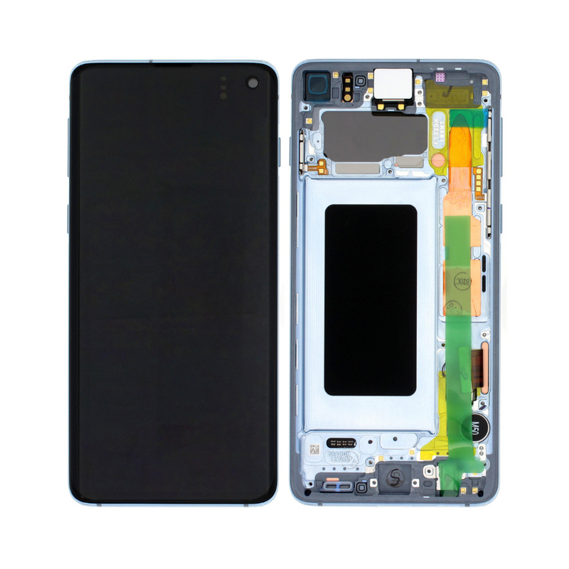 Samsung Galaxy S10 - OLED Assembly with Frame (Compatible with all carriers) Prism Blue (Glass Change)