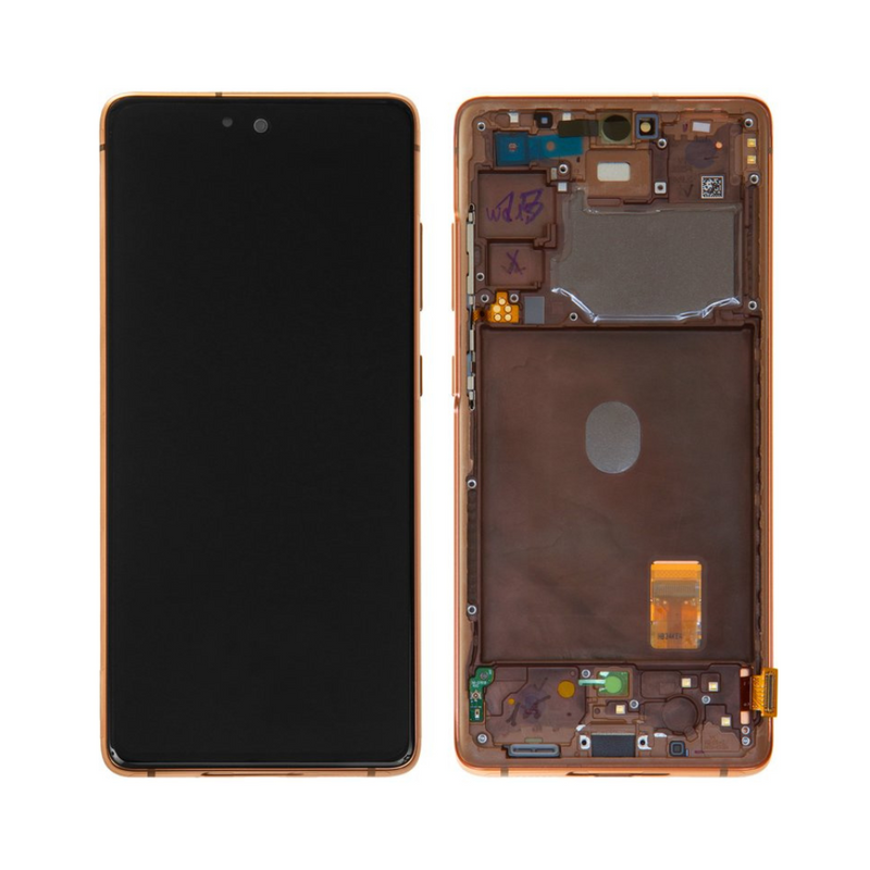 Samsung Galaxy S20 FE 5G - OLED Assembly with frame Cloud Orange (Glass Change)