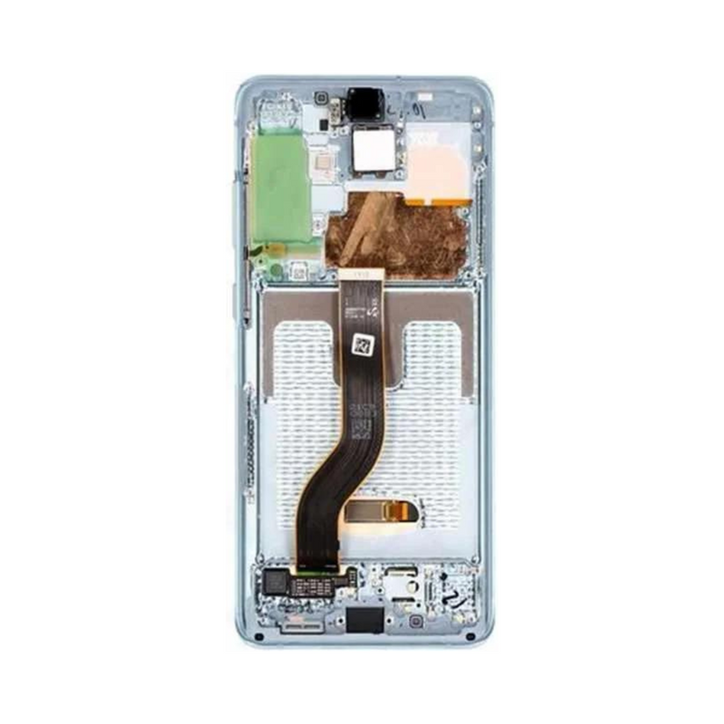 Samsung Galaxy S20 Plus 5G - OLED Assembly with Frame (Compatible with all carriers) Cloud Blue (Glass Change)