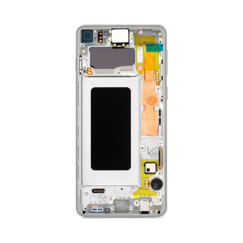 Samsung Galaxy S10 - OLED Assembly with Frame (Compatible with all carriers) Prism White (Glass Change)