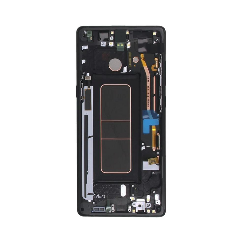 Samsung Galaxy Note 8 - OLED Assembly with frame Midnight Black (Glass Change)