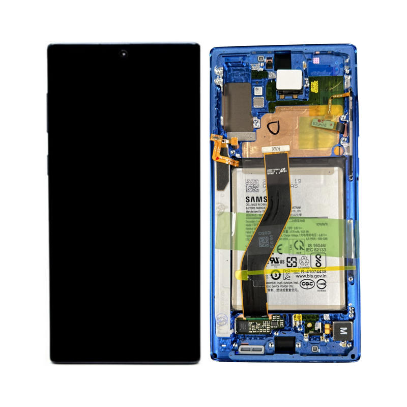 Samsung Galaxy Note 10 Plus - Premium OLED Assembly with frame Aura Blue
