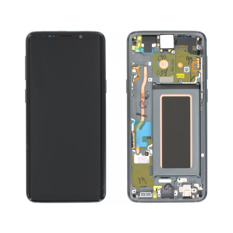 Samsung Galaxy S9 - Original Pulled OLED Assembly with frame Cosmic Grey - (B Grade)