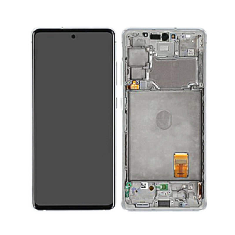 Samsung Galaxy S20 FE 5G - OLED Assembly with frame Cloud White (Glass Change)