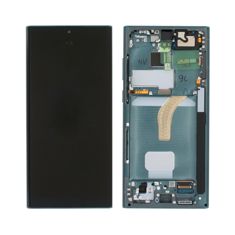 Samsung Galaxy S22 Ultra 5G - Premium OLED Assembly with frame Green