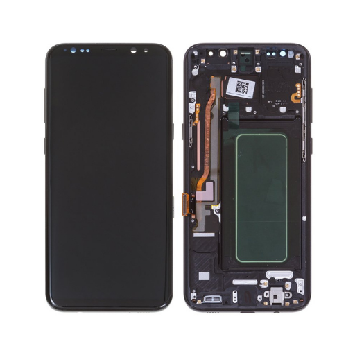 Samsung Galaxy S8 Plus - Original Pulled OLED Assembly with frame Midnight Black - (HEAVY BURN)