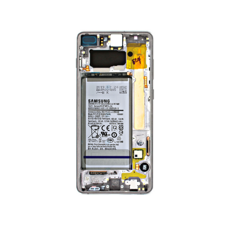 Samsung Galaxy S10 Plus - OLED Assembly with Frame (Compatible with all carriers) Prism White (Service Pack)