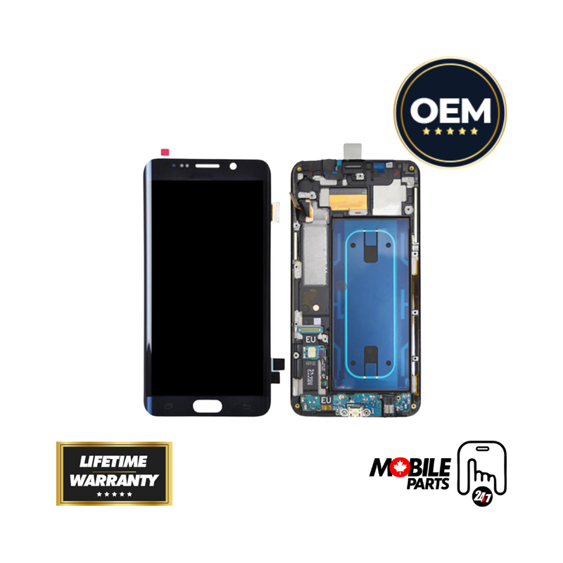 Samsung Galaxy S6 Edge Plus - OLED Assembly with Frame (Compatible with all carriers) Black (Glass Change)