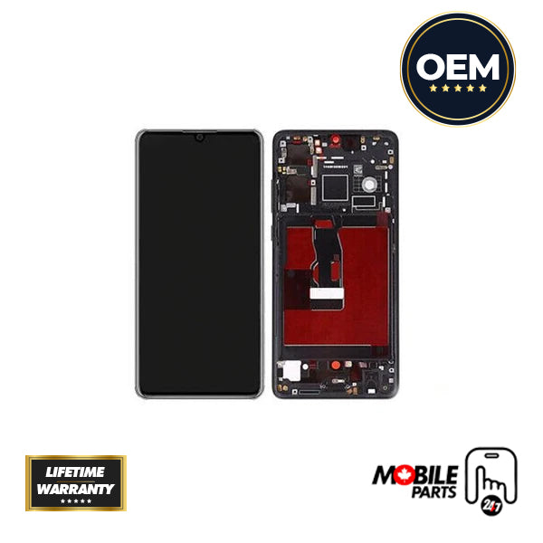 Huawei P30 LCD Assembly - Original with Frame (Black)