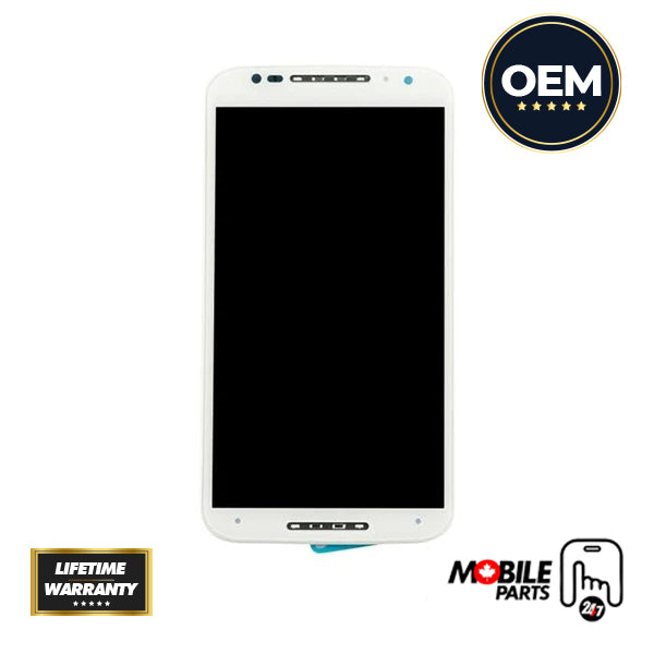 Motorola Moto X2 LCD Assembly - Original with Frame (White)
