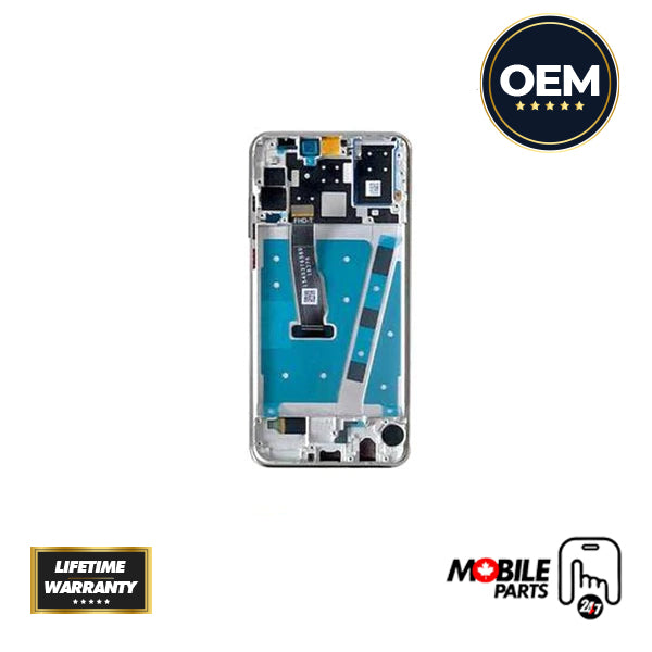 Huawei P30 Lite LCD Assembly - Original with Frame (Pearl White)