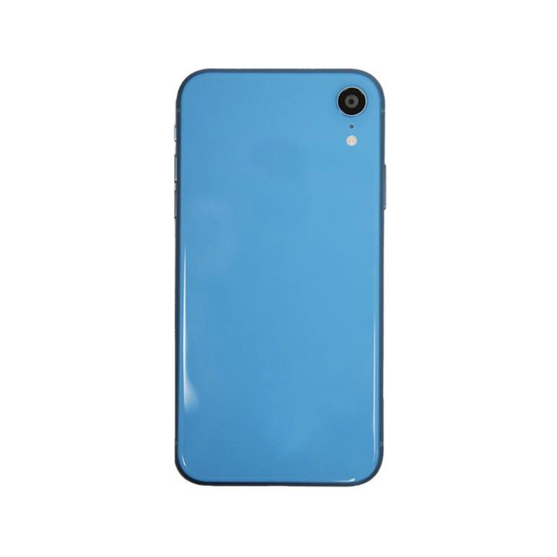 OEM Pulled iPhone XR Housing (B Grade) with Small Parts Installed - Blue (with logo)