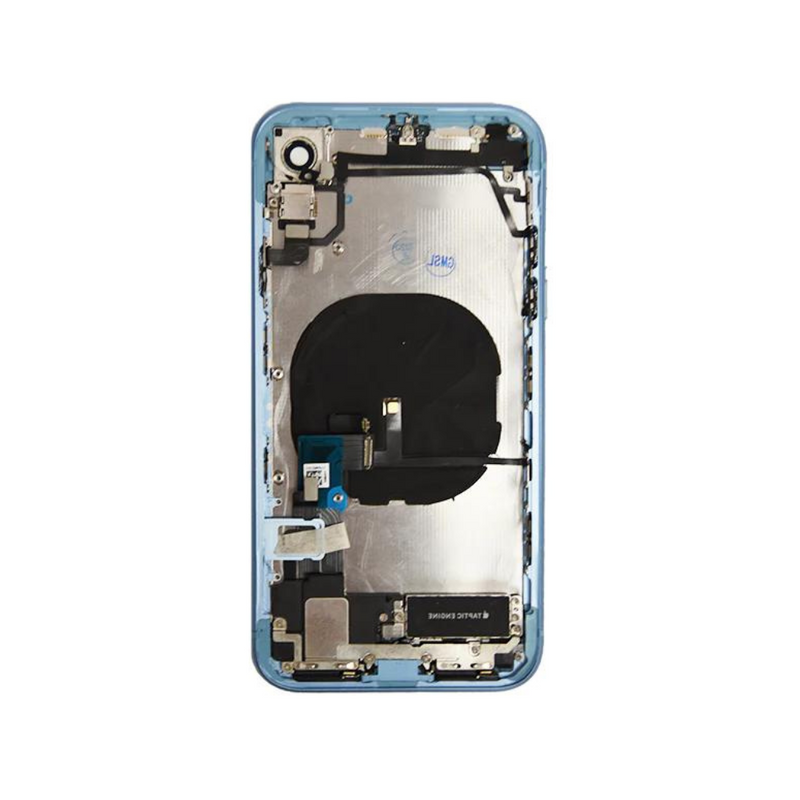 OEM Pulled iPhone XR Housing (A Grade) with Small Parts Installed - Blue (with logo)