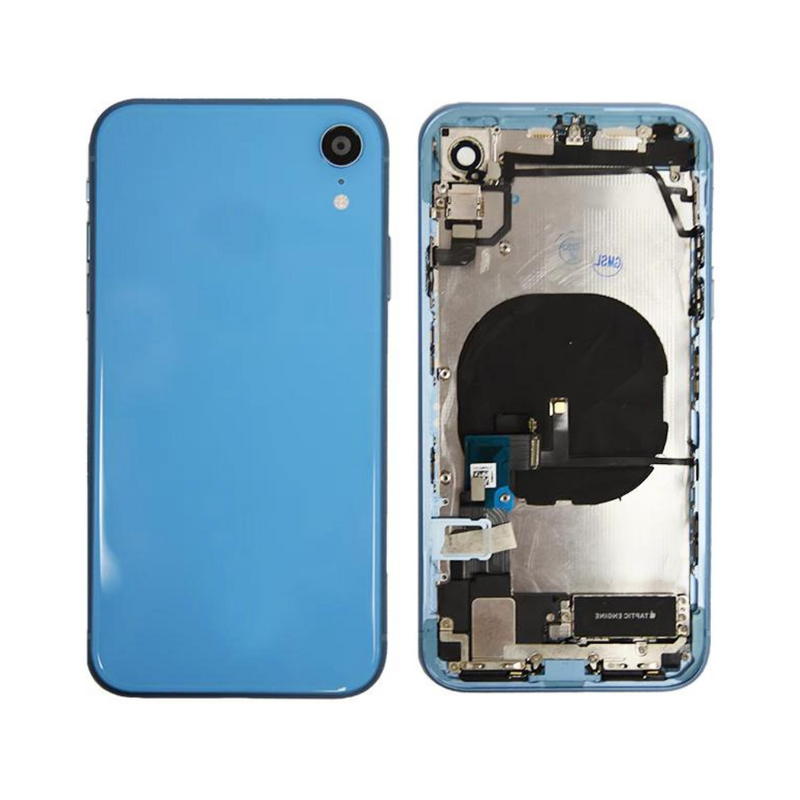 OEM Pulled iPhone XR Housing (B Grade) with Small Parts Installed - Blue (with logo)