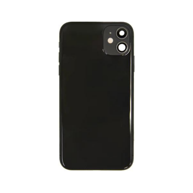OEM Pulled iPhone 11 Housing (B Grade) with Small Parts Installed - Black (with logo)