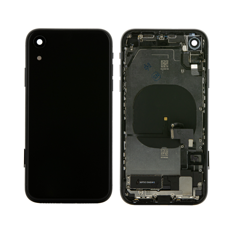 OEM Pulled iPhone XR Housing (A Grade) with Small Parts Installed - Black (with logo)