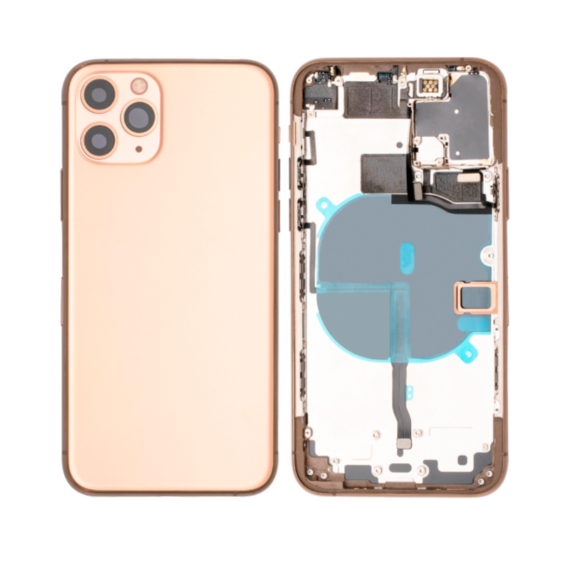 OEM Pulled iPhone 11 Pro Max Housing (A Grade) with Small Parts Installed - Gold (with logo)