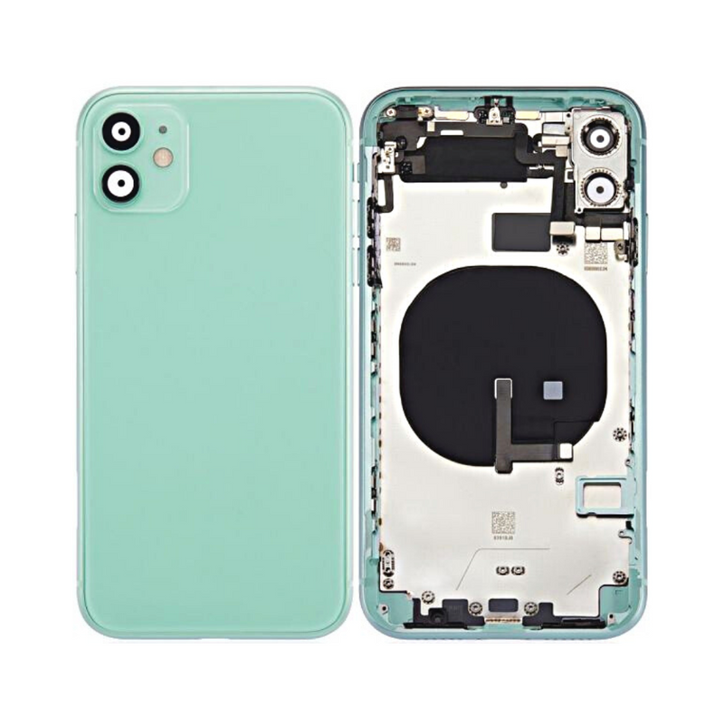 OEM Pulled iPhone 11 Housing (B Grade) with Small Parts Installed - Green (with logo)
