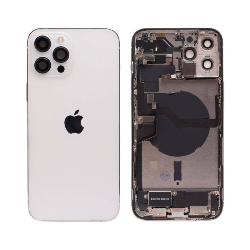 OEM Pulled iPhone 12 Pro Housing (A Grade) with Small Parts Installed - Silver (with logo)