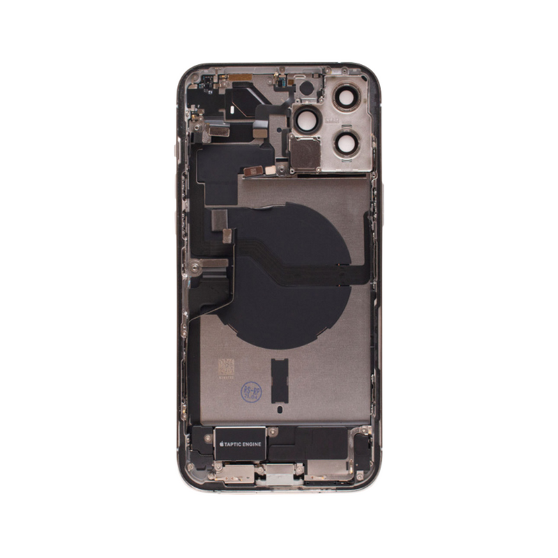 OEM Pulled iPhone 12 Pro Max Housing (A Grade) with Small Parts Installed - Silver (with logo)