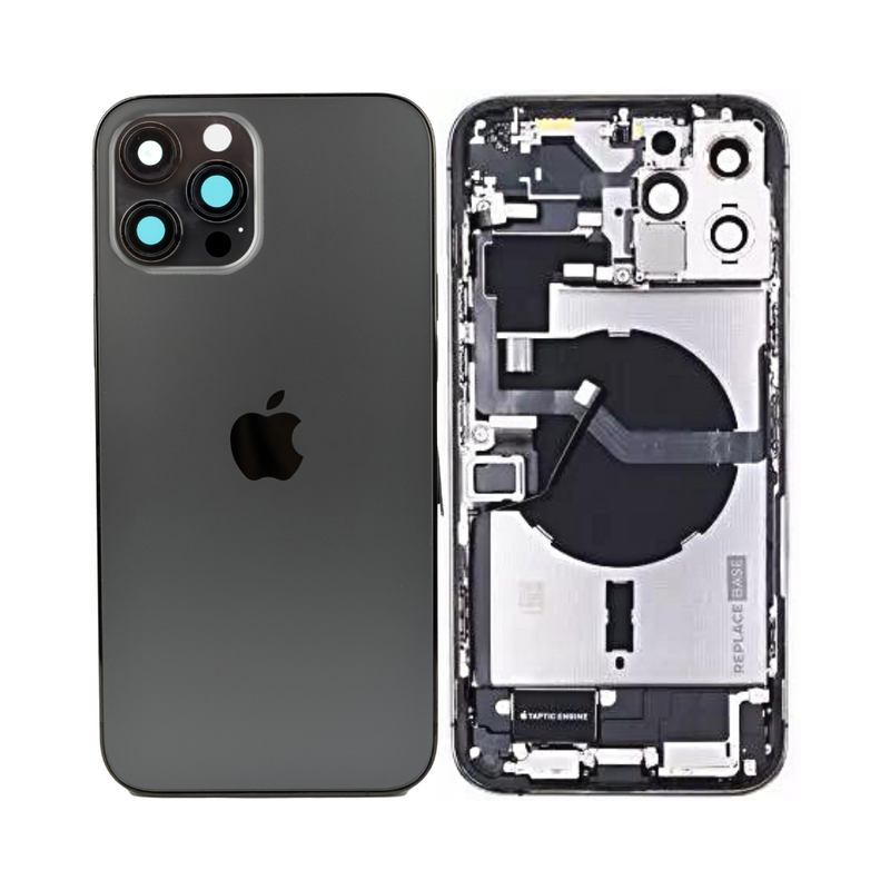 OEM Pulled iPhone 12 Pro Max Housing (A Grade) with Small Parts Installed - Graphite (with logo)