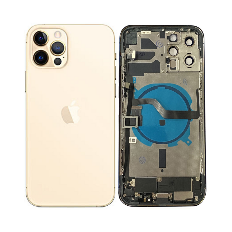 OEM Pulled iPhone 12 Pro Housing (B Grade) with Small Parts Installed - Gold (with logo)