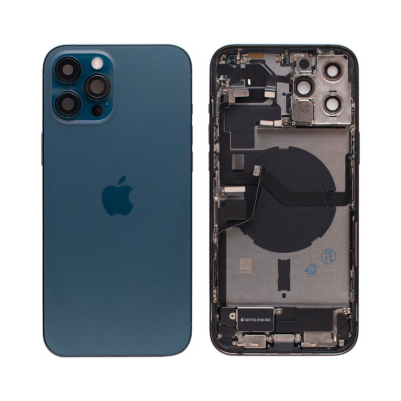 OEM Pulled iPhone 12 Pro Housing (A Grade) with Small Parts Installed - Pacific Blue (with logo)