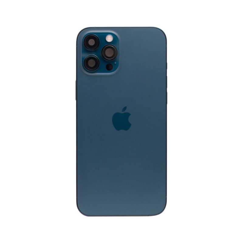 OEM Pulled iPhone 12 Pro Max Housing (B Grade) with Small Parts Installed - Pacific Blue (with logo)