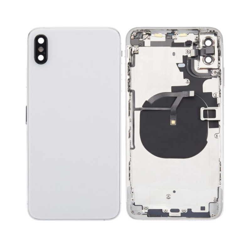 OEM Pulled iPhone XS Housing (B Grade) with Small Parts Installed - Silver (with logo)