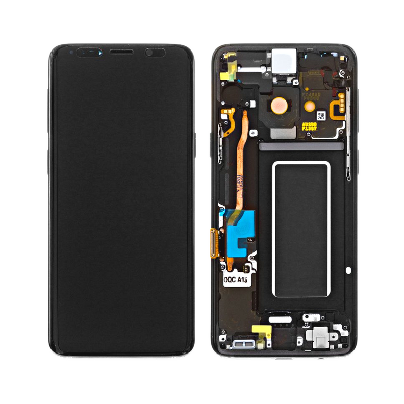 Samsung Galaxy S9 - OLED Assembly with Frame (Compatible with all carriers) Midnight Black (Glass Change)