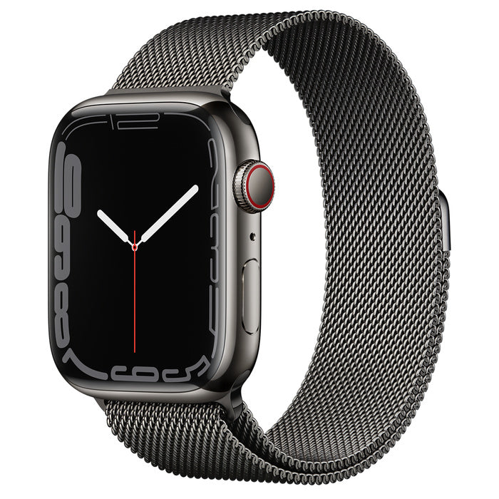 Apple Watch Series 7 Graphite Stainless Steel Case with Milanese Loop - 45mm - GPS + Cellular - Brand New