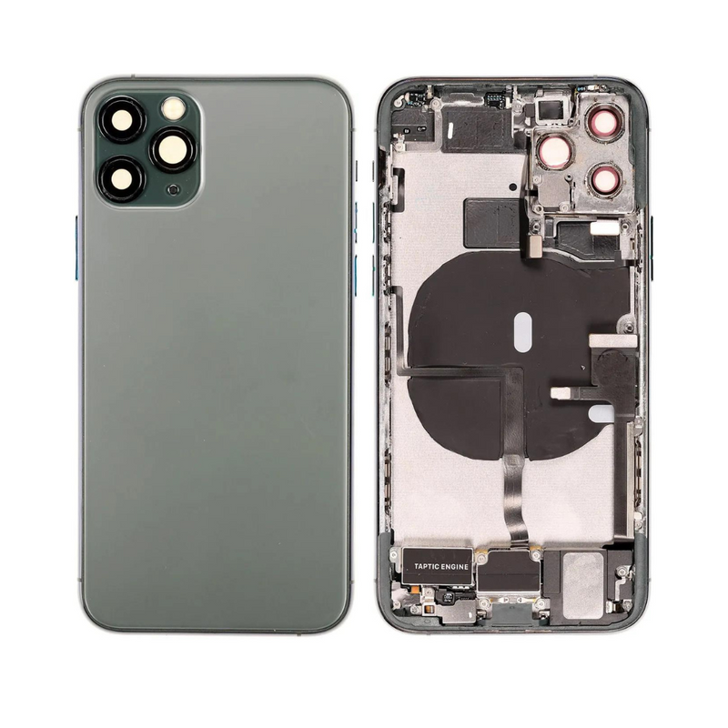 OEM Pulled iPhone 11 Pro Max Housing (B Grade) with Small Parts Installed - Midnight Green (with logo)
