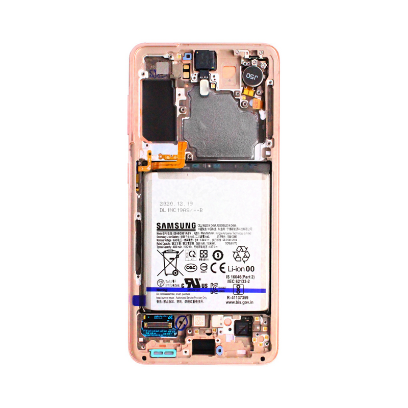 Samsung Galaxy S21 - OLED Screen Assembly with Frame Phantom Pink (Service Pack)
