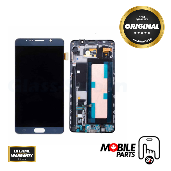 Samsung Galaxy Note 5 - OLED Assembly with frame Black Sapphire (Glass Change)