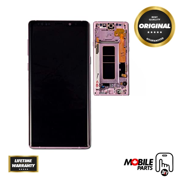 Samsung Galaxy Note 9 - OLED Assembly with frame Lavender Purple (Glass Change)
