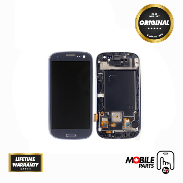 Samsung Galaxy S3 - Original LCD Assembly with frame Pebble Blue