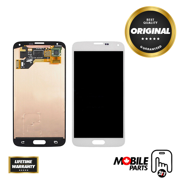Samsung Galaxy S5 - OLED Assembly without frame Shimmery White (Glass Change)